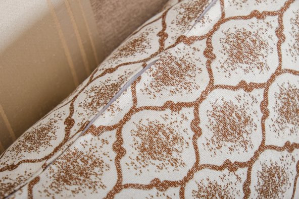 Finezza Melisa Damask Baskılı Duck Kumaş Kahverengi Kırlent 45*45 cm  - 807 - 6