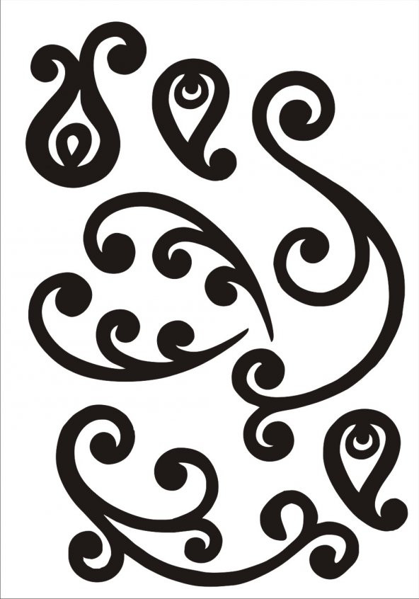 Finezza İndia Siyah Duvar Stickeri - 644 - 2