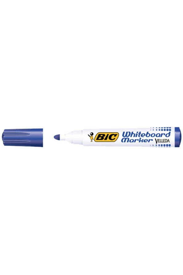 Bic Velleda Eco Yuvarlak Uçlu Beyaz Tahta Kalemi Mavi (12 Li Kutu)