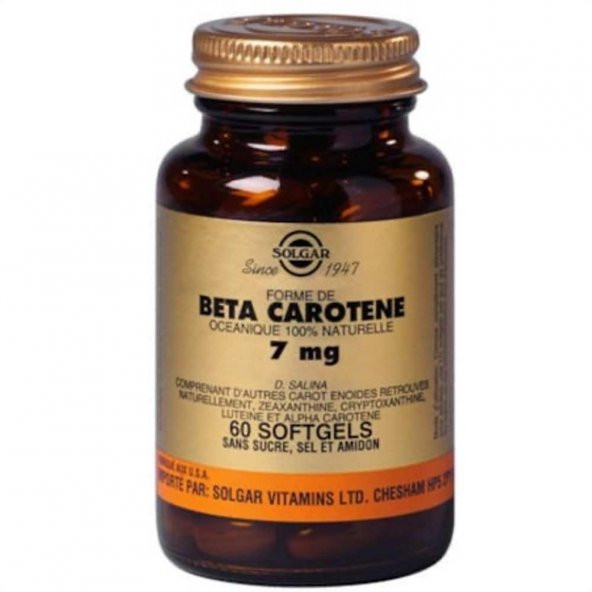Solgar Beta Carotene 7 mg 60 Kapsül ürün görseli 1
