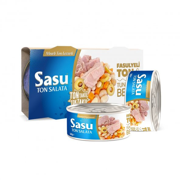 Sasu Fasulyeli Ton Salata 2x160G İri Parça