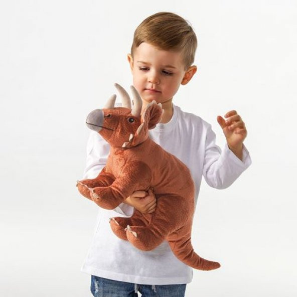 Yumuşak Oyuncak 46 cm Dinazor Kahverengi Renk Çocuk Oyuncak - 2