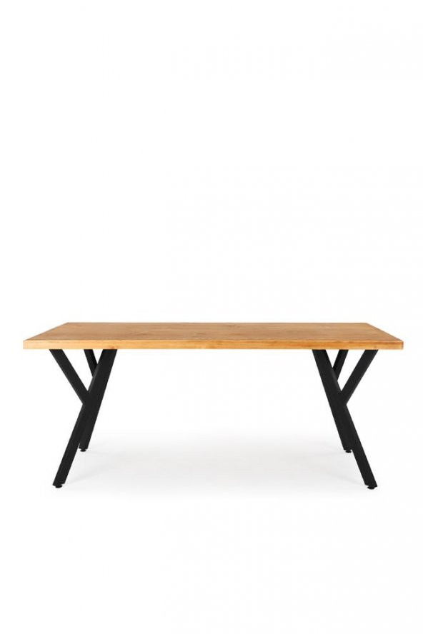 160x80 Doğal Ladin Ahşap Kütük Ağaç Masa 4’lü Y Ayak - 3