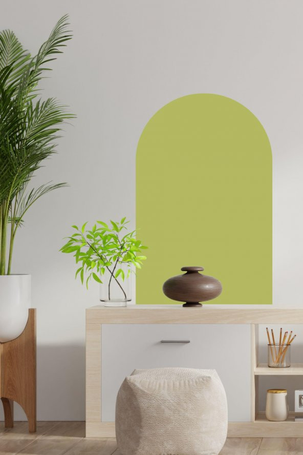 Bohem Tarzı Oval Yeşil Duvar Dekorasyon Sticker (60x100 cm) - 2
