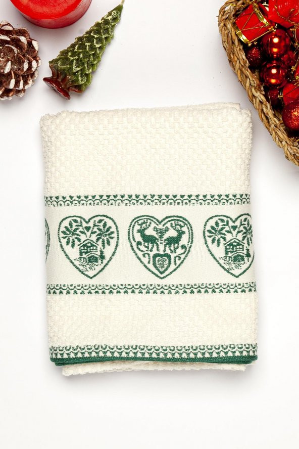 Hiera 2021 Yeşil Kalp Havlu 60*90