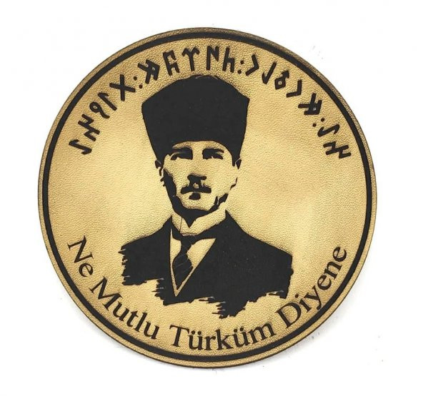 ATATÜRK Deri PEÇ  Ne Mutlu Türküm Diyene- Arma - Askeri Patch