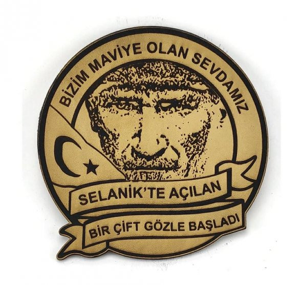 ATATÜRK Deri PEÇ BİZİM MAVİYE OLAN SEVDAMIZ- Arma - Askeri Patch ürün görseli