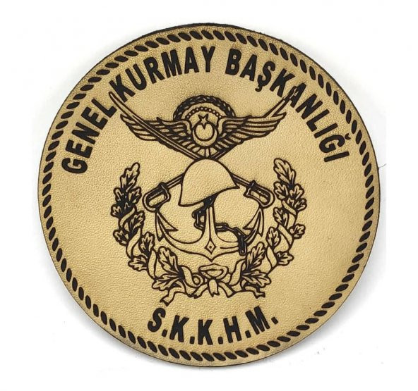 Genel Kurmay Başkanlığı Deri PEÇ - Arma - Askeri Patch - 1
