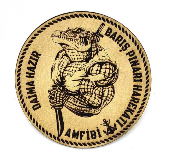 AMFİBİ Barış Pınarı Deri PEÇ - Arma - Askeri Patch