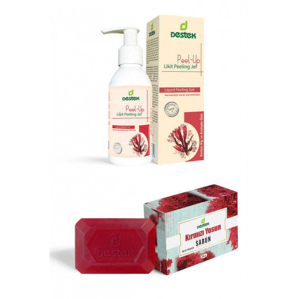 Destek Peel-Up Likit Peeling Jel+ Kırmızı yosun sabunu (2'liSet)