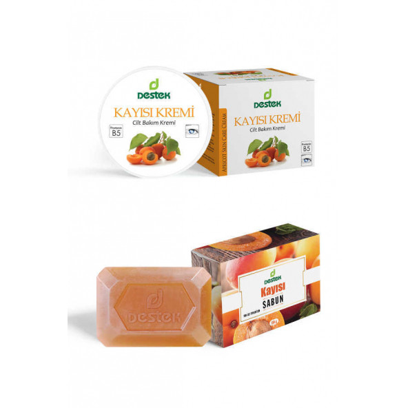 Destek Kayısı Özlü Krem 45g-Kayısı Sabunu 150 g (2'li Set)