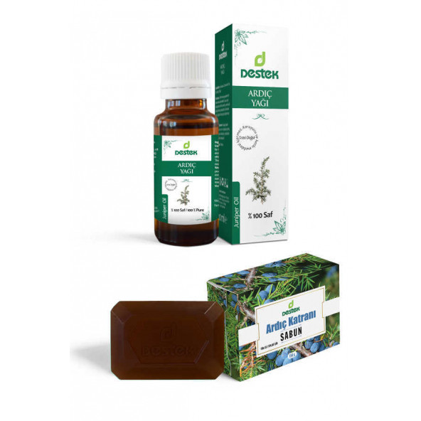 Destek Ardıç Yağı 20ml-Ardıç Katranı Sabunu 150g (2'li Set)