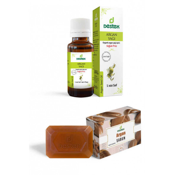 Destek Argan Yağı 20ml-Argan Sabunu 150g (2'li Set) - 1