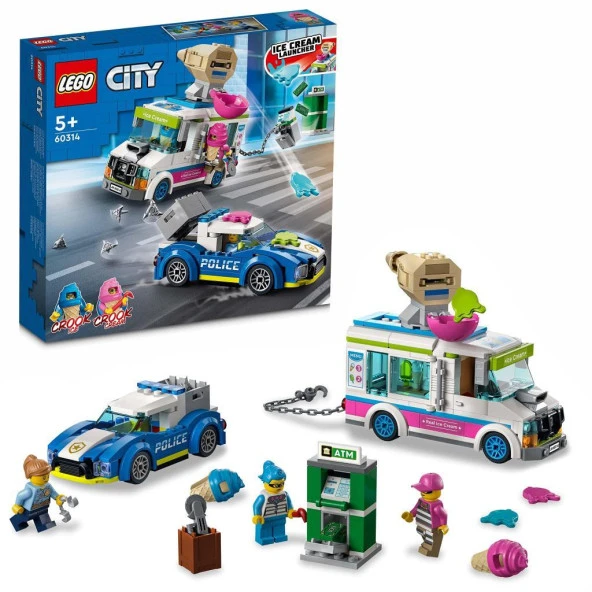 LEGO® City Dondurma Kamyonu Polis Takibi 317 Parça Yapım Seti 60314