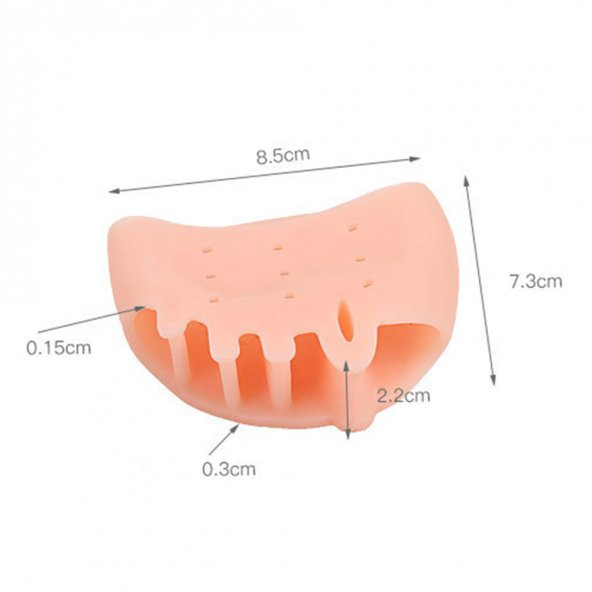 Silikonlu 5 Parmak Ayırıcı Koruyucu Ayak Gömleği Geçmeli Topuklu - 4