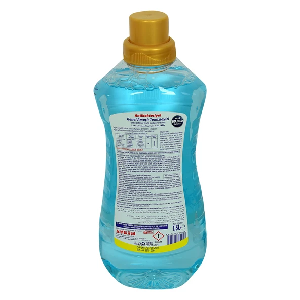 Antibakteriyel Genel Amaçlı Temizleyici Tüm Yüzeyler İçin Mavi 1.5 Lt - Resim 4