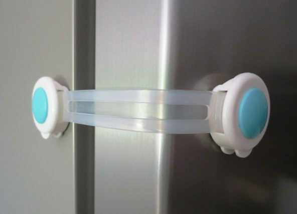 Çocuk Bebek Koruma Kilidi Güvenli Dolap ve Çekmece Kilidi Lastikli 2 Adet - 2