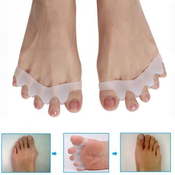 Ayak 5 Parmağı Ayıran Parmak Ayırıcı Silikon Makaralı 1 Çift