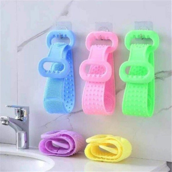 Çift Taraflı Silikon Banyo Sırt Kesesi Duş Lifi Tükenmez Lif 60cm - 2