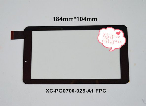 MF-786-070F  , XC-PG0700-025-A1 7 inç Tablet için Dokunmatik Panel - Siyah ** - 1