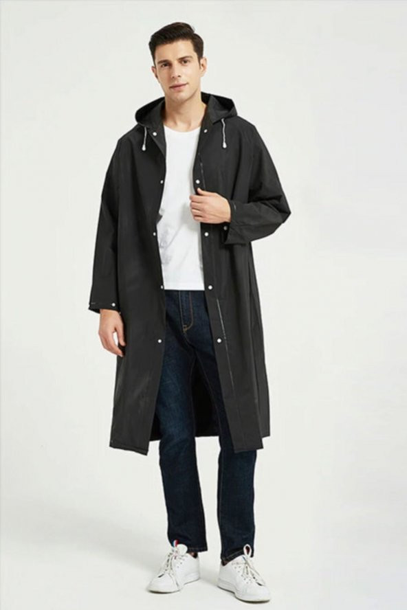 Hayal Sepeti Raıncoat Eva Unisex Yağmurluk - Siyah