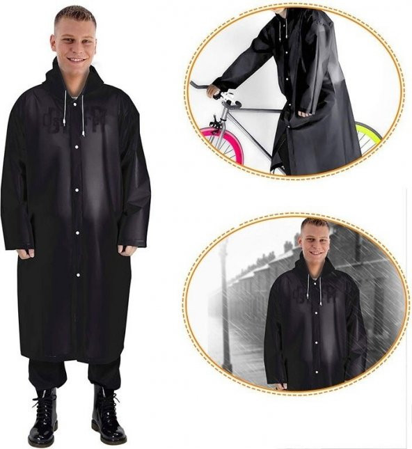 Hayal Sepeti Raıncoat Eva Unisex Yağmurluk - Siyah - 4
