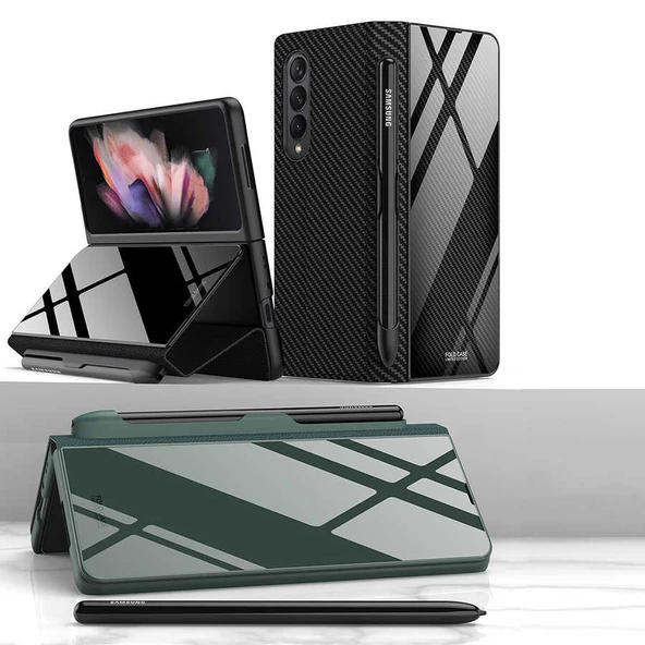 Galaxy Z Fold 3 Kılıf Zore Kalem Bölmeli Droga Kılıf - 3