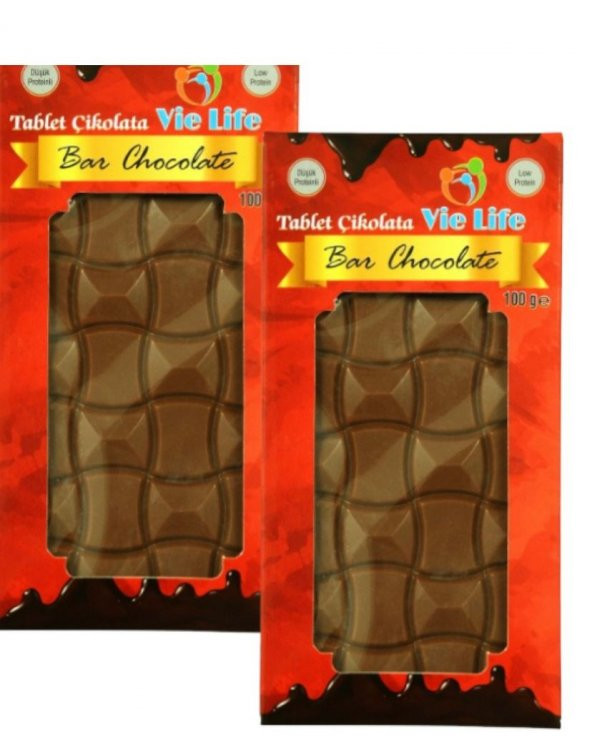 Vie Life Düşük Proteinli Tablet Çikolata - 100 Gr X2