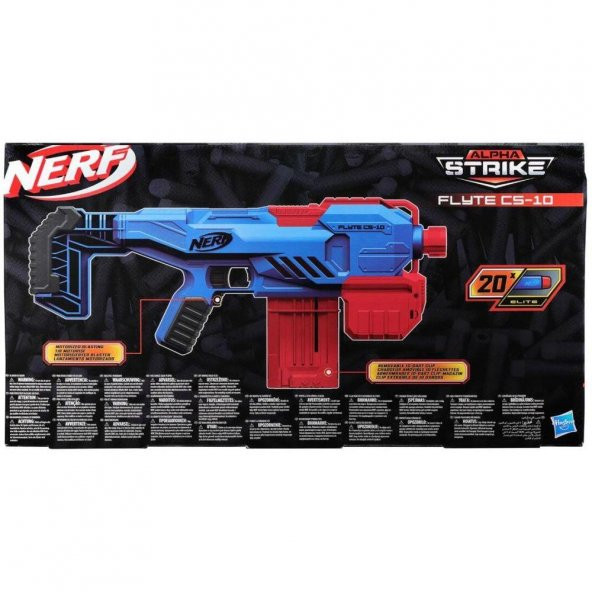 Orjinal Nerf Otomatik Dart Atan Nerf Flyte Cs-10 Pilli Dart Atan Nerf Alpha Strike 20 Nerf Dart İçerir - 5