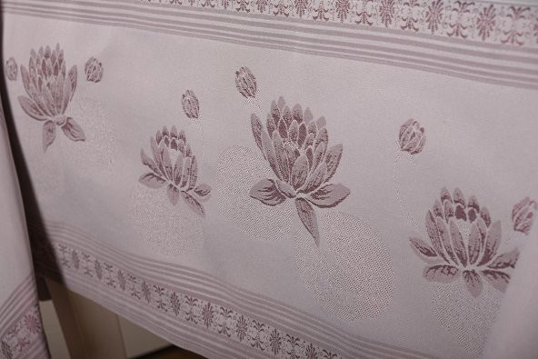 Finezza Nilüfer Lüx Jakar Kumaş Mor Masa Örtüsü  Dikdörtgen 160x220 cm - 439 - 5