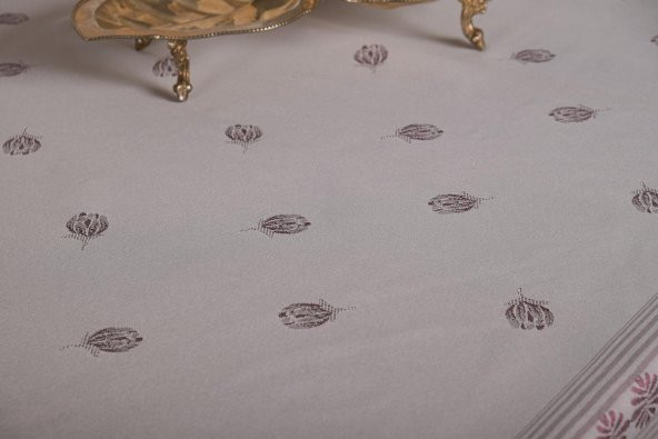 Finezza Nilüfer Lüx Jakar Kumaş Mor Masa Örtüsü  Dikdörtgen 160x220 cm - 439 - 6