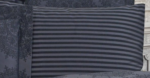 Finezza Tiara Bambu Jakar Kumaş Koyu Gri Çift Kşl. Nevresim Takımı 6 Prç. - 897 - Resim 12