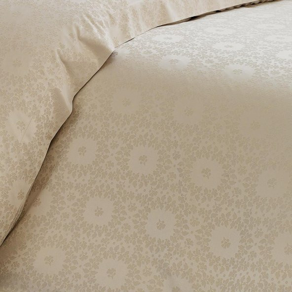 Finezza Jardin Bambu Jakar Kumaş Bej Çift Kişilik Nevresim Takımı 6 Parça - 903 - 2