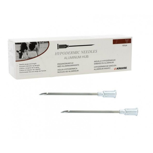 Kruuse Enjektör iğnesi 1.6 x 38 mm. Alüminyum Hub (16G x 1.1/2) 100 Adet ürün görseli
