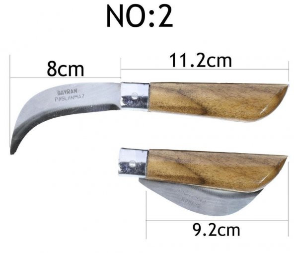 Bayram Aşı Bıçağı Bağ Bıçağı Paslanmaz Ceviz Aşı Çakısı 20 Cm No:2 - 2