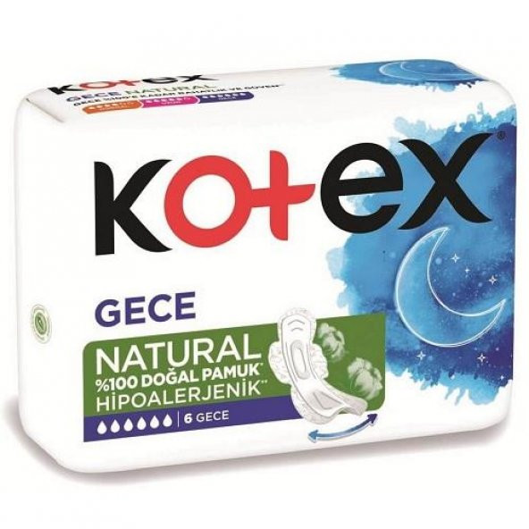 Kotex Natural Ultra Tekli Paket Gece 6 Lı