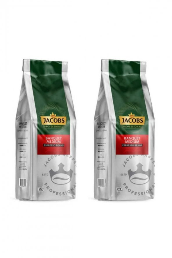 Jacobs Banquet Medium Espresso Beans Çekirdek Kahve 1000 Gr X 2 Paket