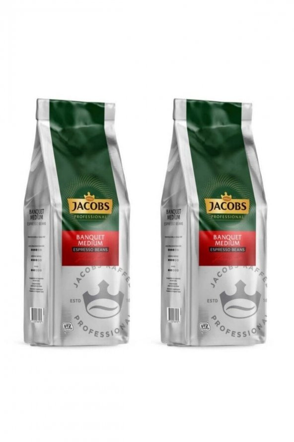 Jacobs Banquet Medium Espresso Beans Çekirdek Kahve 2 X 1 kg