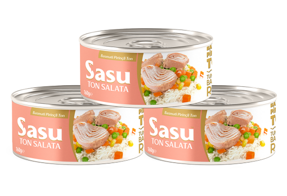 Sasu Basmati Pirinçli Ton Salata 3x160 gr İri Parça