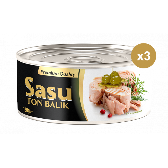 Sasu Zeytinyağlı Ton Balığı 3x160G Bütün Dilim