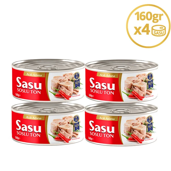 Sasu Acılı Ton Balığı 4x160G Bütün Dilim ürün görseli