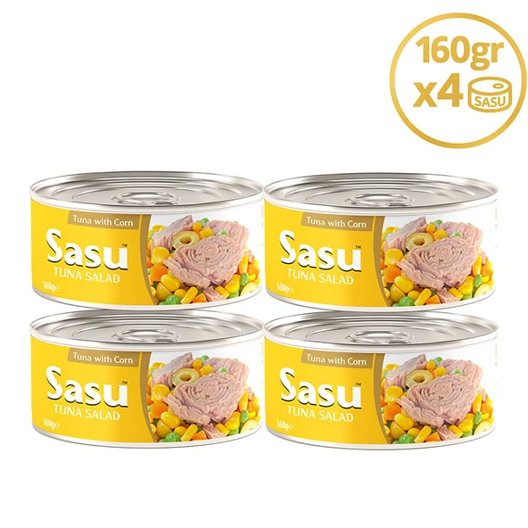 Sasu Mısırlı Ton Salata 4x160G İri Parça