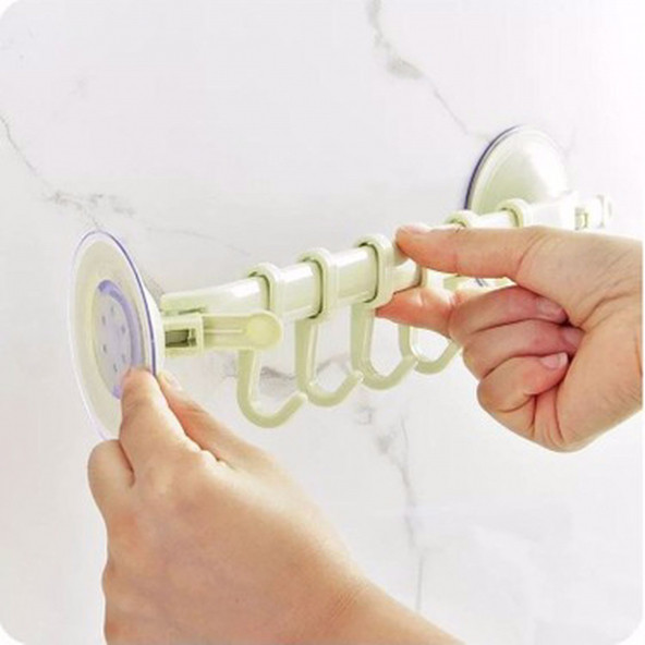 Çok Amaçlı Mutfak Banyo Askısı Vantuzlu 5 Kancalı Vakumlu Askı - 4