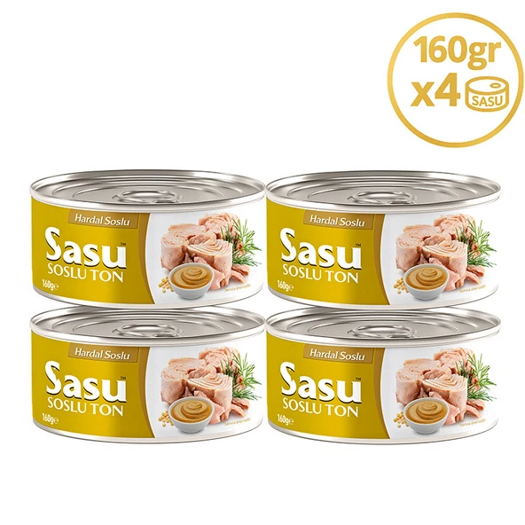 Sasu Hardal Soslu Ton Balığı 4x160G İri Parça