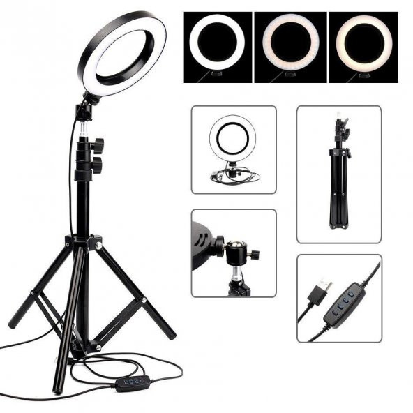 Selfie Led Işık 10inç Makyaj,Kuaför 26cm-2m Stand - 2
