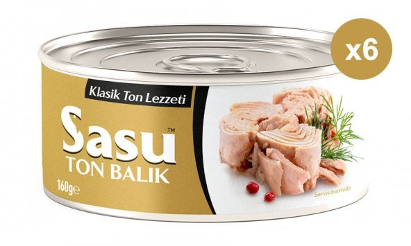 Sasu Klasik Ton Balığı 6x160G Bütün Dilim