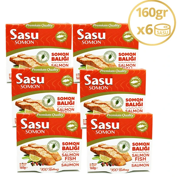 Sasu Zeytinyağlı Somon Balığı 6x160 gr Bütün Dilim ürün görseli 1