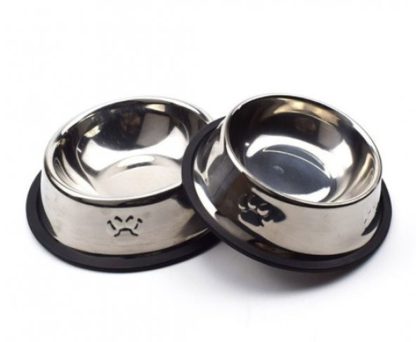 18 cm Paslanmaz Çelik Evcil Hayvan Kedi Köpek Mama Kabı - 3