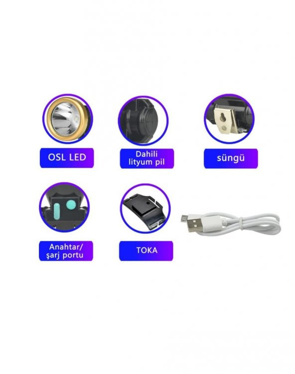 Şarjlı Baret Lambası Osl Led ürün görseli 1