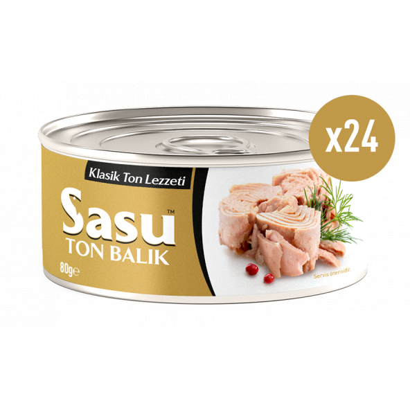 Sasu Klasik Ton Balığı 1 Koli 24x80G Bütün Dilim